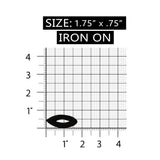 ID 8724 Black Oval Patch Craft Design Loop Shape Embroidered Iron On Applique