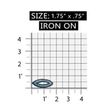 ID 8726 Blue Oval Patch Craft Design Loop Shape Embroidered Iron On Applique