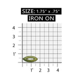 ID 8728 Green Oval Patch Craft Design Loop Shape Embroidered Iron On Applique