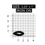 ID 8730 Black Oval Patch Craft Design Loop Shape Embroidered Iron On Applique