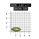 ID 8731 Green Oval Patch Craft Design Loop Shape Embroidered Iron On Applique