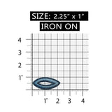 ID 8732 Blue Oval Patch Craft Design Loop Shape Embroidered Iron On Applique