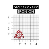 ID 8770 Red Spiral Sun Patch Tribal Symbol Badge Embroidered Iron On Applique