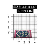 ID 8792 Southern Mexican Rug Patch Western Poncho Embroidered Iron On Applique