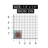 ID 8794 Western Flower Square Patch Tile Mexican Embroidered Iron On Applique