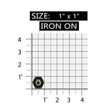 ID 8797 Lot of 3 Hexagon Reflective Patch Mirror Shield Shape Iron On Applique