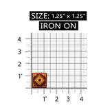 ID 8807 Mexican Diamond Square Patch Shiny Symbol Embroidered Iron On Applique