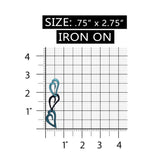 ID 8858 Linked Blue Hearts Love Valentine Embroidered Iron On Applique Patch