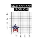 ID 8859 American Flag Star Patch Patriotic Symbol Craft Beaded Iron On Applique
