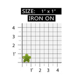 ID 8886 Green Flower Blossom Patch Garden Nature Plant Beaded Iron On Applique