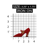 ID 9014 Ruby Red Heel Shoe Patch Fancy Formal Dress Embroidered Iron On Applique