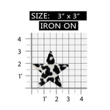 ID 9064 Fuzzy Cheetah Print Star Patch Craft Shape Symbol Felt Iron On Applique