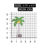 ID 9103 Palm Tree With Basket Patch Tropical Beach Embroidered Iron On Applique