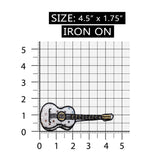 ID 9174 Shiny Guitar Patch String Musical Instrument Embroidered IronOn Applique