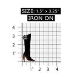 ID 9202B Vinyl Knee-High Fashion Boot PVC Patch Womans Heel Iron-On Applique