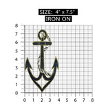 ID 9206 Navy Anchor With Rope Patch Sail Emblem Embroidered Iron On Applique