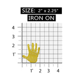 ID 9217 Yellow Handprint Patch Symbol High Five Palm IronOn Embroidered Applique
