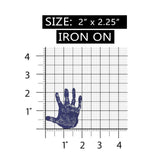 ID 9218 Dark Blue Handprint Patch Symbol High Five Iron On Embroidered Applique