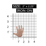 ID 9220 Light Pink Handprint Patch Symbol High Five Iron On Embroidered Applique