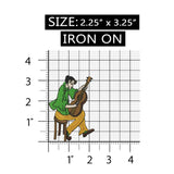 ID 9224 Musician Playing Guitar Patch Band Barb Embroidered Iron On Applique