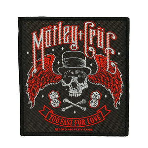 Motley Crue Too Fast For Love Patch Heavy Metal Band Woven Sew On Applique