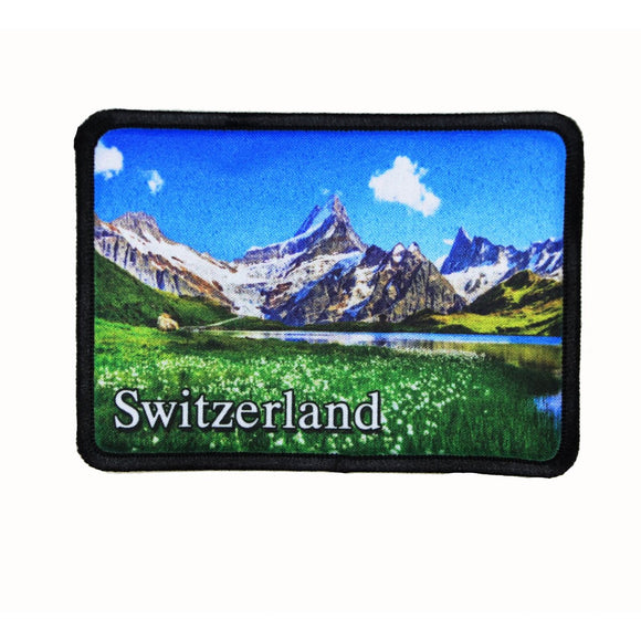 Switzerland Patch Mountain Swiss Alps Travel Dye Sublimation Iron On Applique