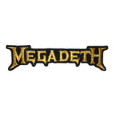 Megadeth Gold Band Logo Patch Heavy Metal Music Embroidered Iron On Applique