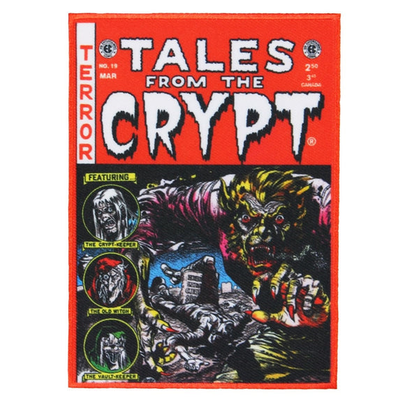 Tales From The Crypt Red Comic Patch Scary Story Embroidered Iron On Applique