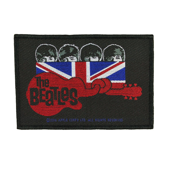 The Beatles Union Jack Guitar Patch English Rock Band Woven Sew On Applique