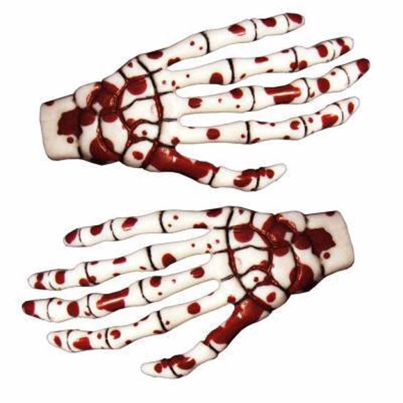 Blood Splattered Skeleton Hands Hair Clip Halloween Horror Accessory Kreepsville