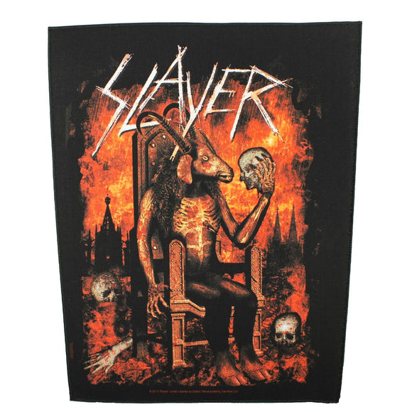 XLG Slayer Baphomet on Satanic Throne Back Patch Metal Jacket Sew On Applique