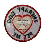 Therapy Dog Pet Me Badge Patch Counseling Support Embroidered Iron On Applique