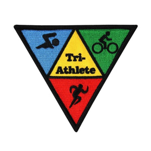 Triathlon "Tri-Athlete" Sport Patch Swim Cycle Run Participant Iron-On Applique