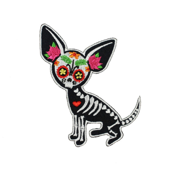 Sugar Skull Chihuahua Patch Artist Evilkid Dog Embroidered Iron On Applique