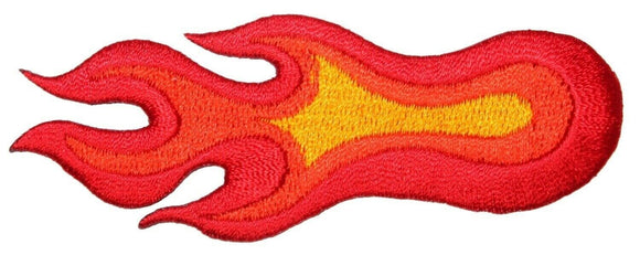 Right Red Fireball Flame Heat Blast Medium Embroidered Iron On Applique Patch