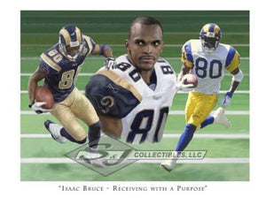 Isaac Bruce "Receiving With a Purpose" St. Louis Rams Team #80 Football Poster Print