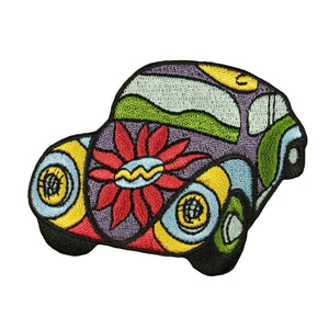 ID 0027 Hippie Car Patch Flower Bug Cruise 60's Embroidered Iron On Applique