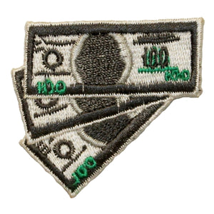 ID 0068 One Hundred Dollar Bills Patch Cash Money Currency Iron On Applique