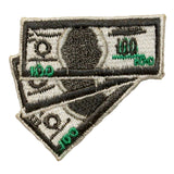 ID 0068 One Hundred Dollar Bills Patch Cash Money Currency Iron On Applique