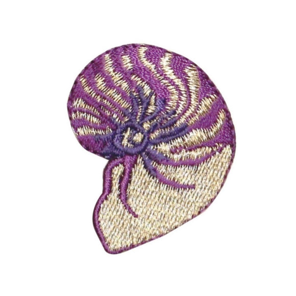 ID 0338 Purple Seashell Patch Exotic Ocean Beach Embroidered Iron On Applique