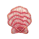ID 0354D Pink Beach Clam Shell Patch Ocean Life Embroidered Iron On Applique