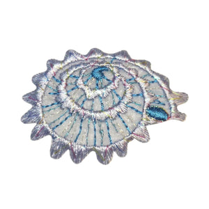 ID 0355B Spiral Seashell Shell Beach Ocean Embroidered Iron On Applique Patch