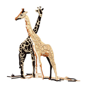 ID 0564 Giraffe Mates Patch Couple Animals Safari Embroidered Iron On Applique