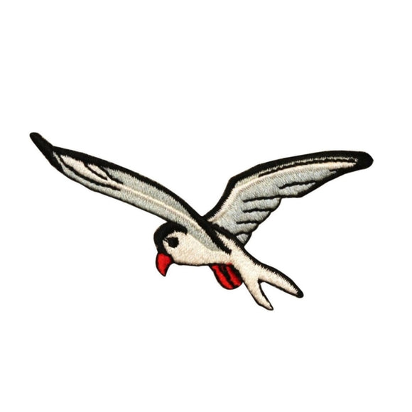 ID 0608A Seagull Flying Patch Beach Ocean Sail Gull Embroidered Iron On Applique