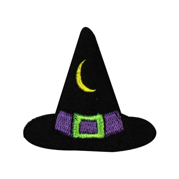 ID 0901B Witches Hat Patch Moon Halloween Treat Embroidered Iron On Applique