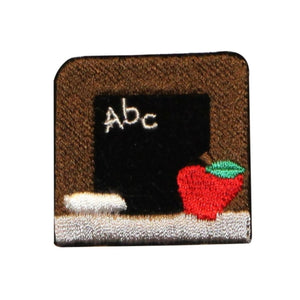 ID 0961B School Chalk Board Patch Teacher Learning Embroidered Iron On Applique