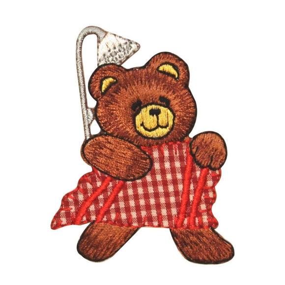 ID 0999 Teddy Bear Taking Bath Patch Stuff Animal Embroidered Iron On Applique