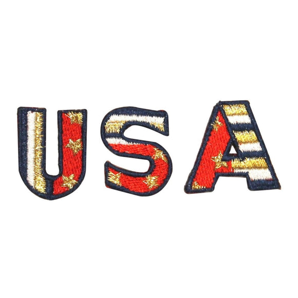 ID 1028ABC USA America Letters Patriotic Embroidered IronOn Badge Applique Patch