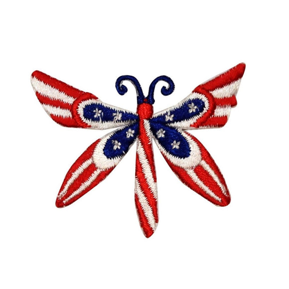 ID 1083z Dragonfly Patriotic America Insect Embroidered Iron On Applique Patch