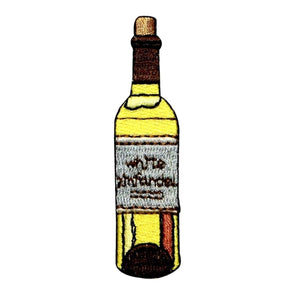 ID 1146 Wine Bottle Patch White Zinfandel Glass Embroidered Iron On Applique
